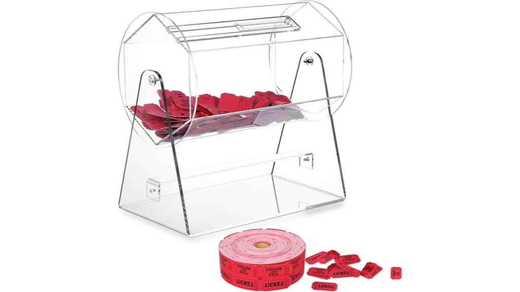 acrylic drum with tickets