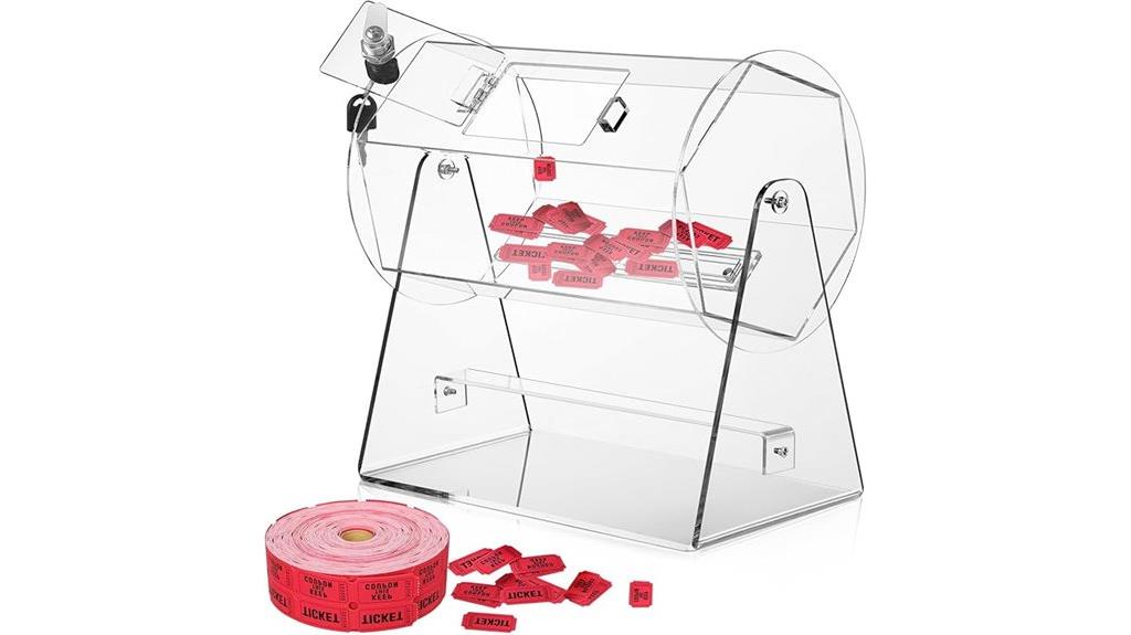 acrylic ticket drum spinner