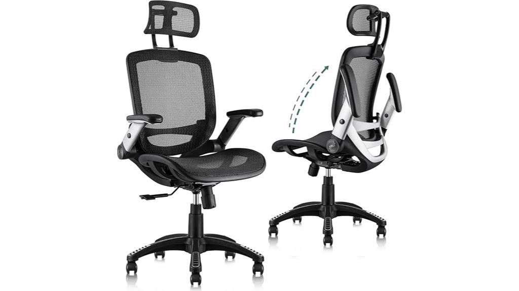 adjustable headrest flip arms