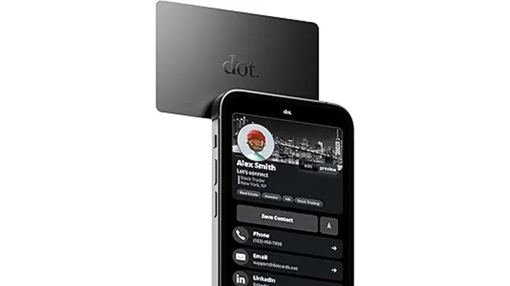 black digital business card