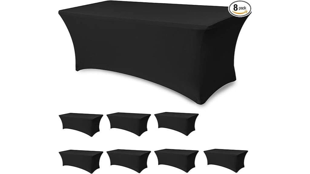 black elastic fitted tablecloth