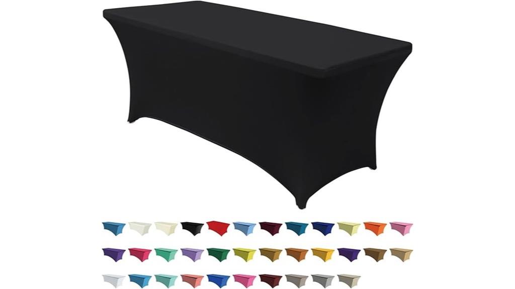 black spandex table cover