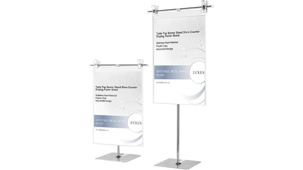 dual adjustable banner stands