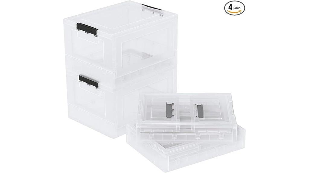 large clear collapsible bins