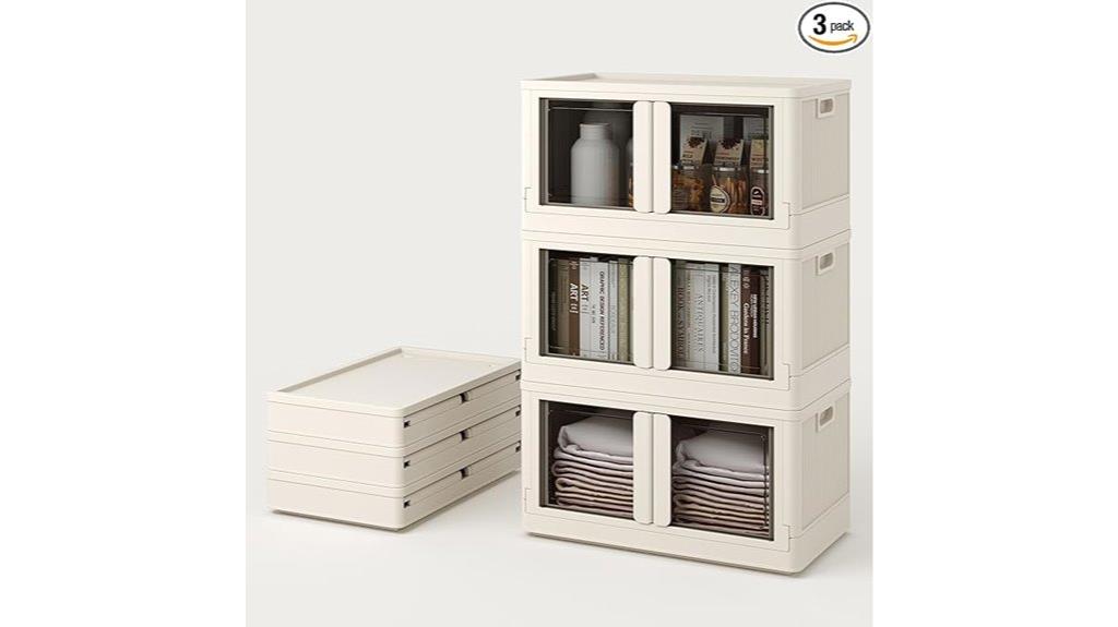 stackable storage bins with lids