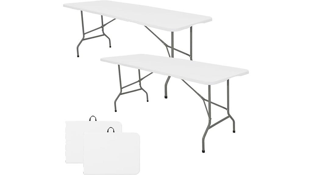two 6 foot folding tables
