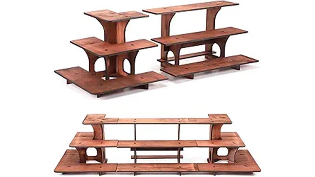 walnut 3 tier retail stand