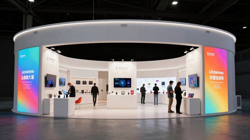 inviting organized trade show layout