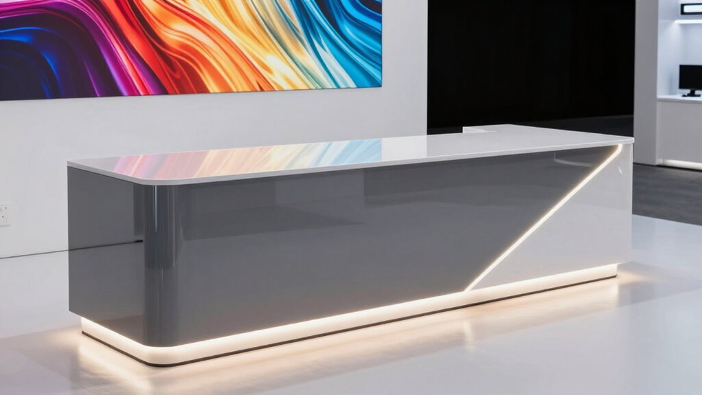 polished branded trade counter