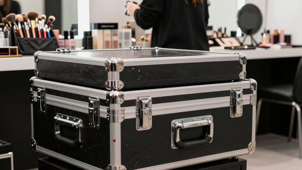 sleek organized makeup storage