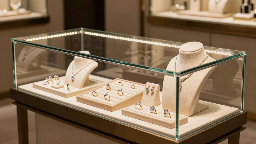 strategic illuminated jewelry display