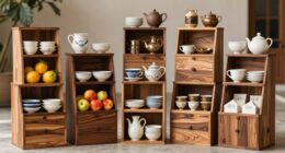 top wooden vendor stands