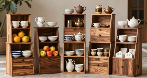 top wooden vendor stands