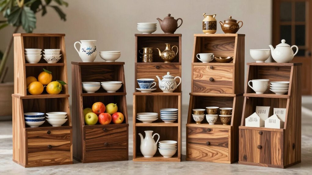 top wooden vendor stands