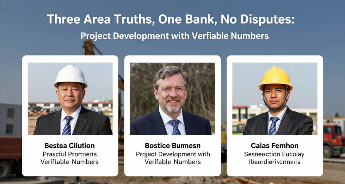 Three Area Truths, One Bank, No Disputes: Project Development with Verifiable Numbers